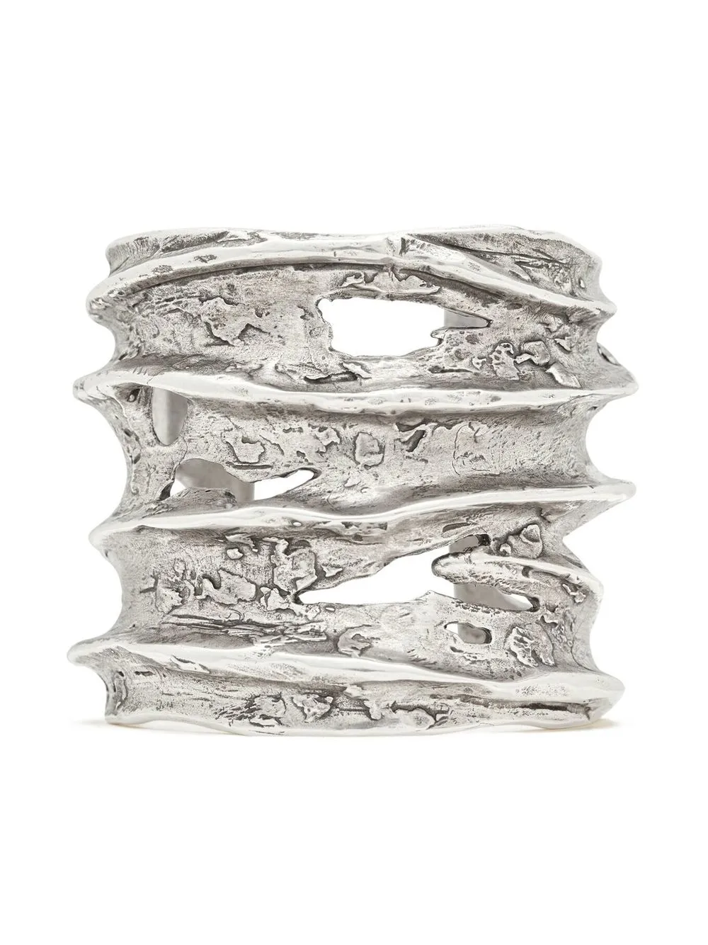 

Saint Laurent Tornado Crater cuff bracelet - Silver