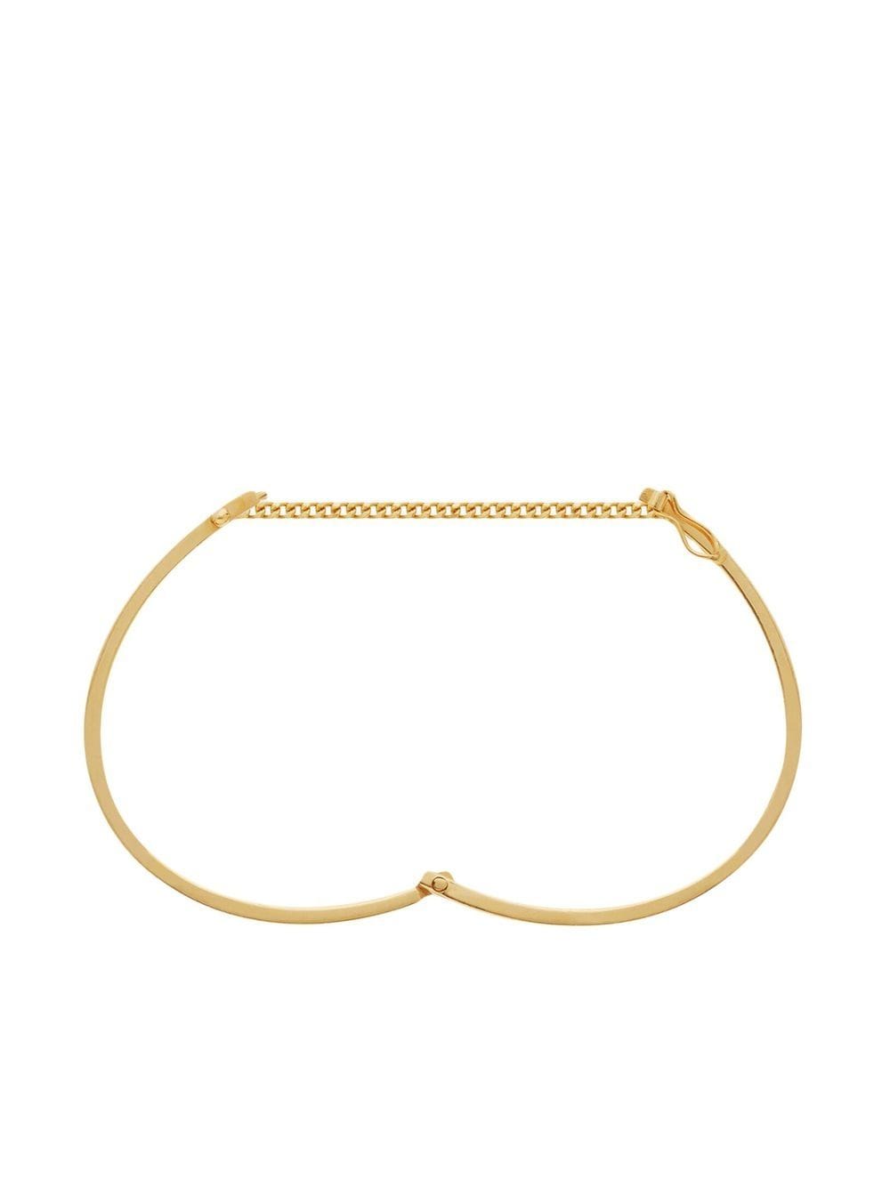 Shop Saint Laurent Chain-link Cuff Bracelet In Gold