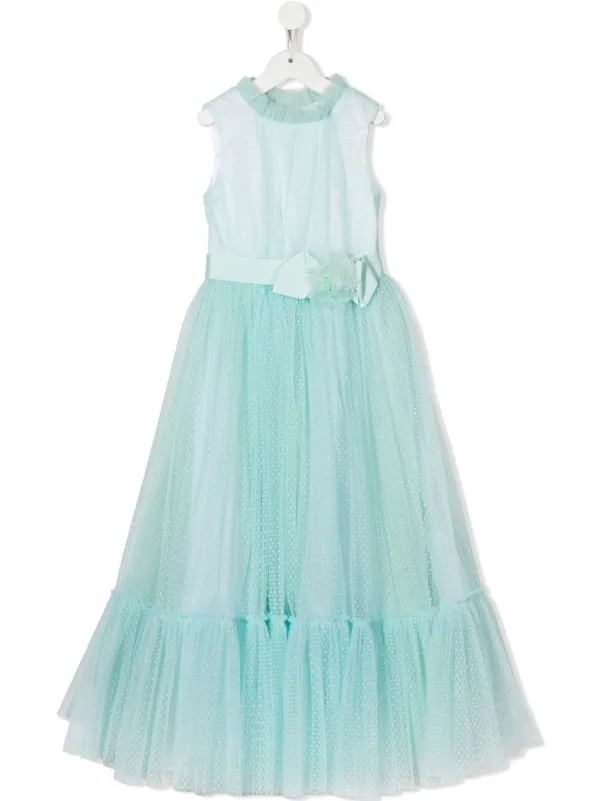 MARCHESA KIDS COUTURE tulle-overlay Dress | Green | FARFETCH BH