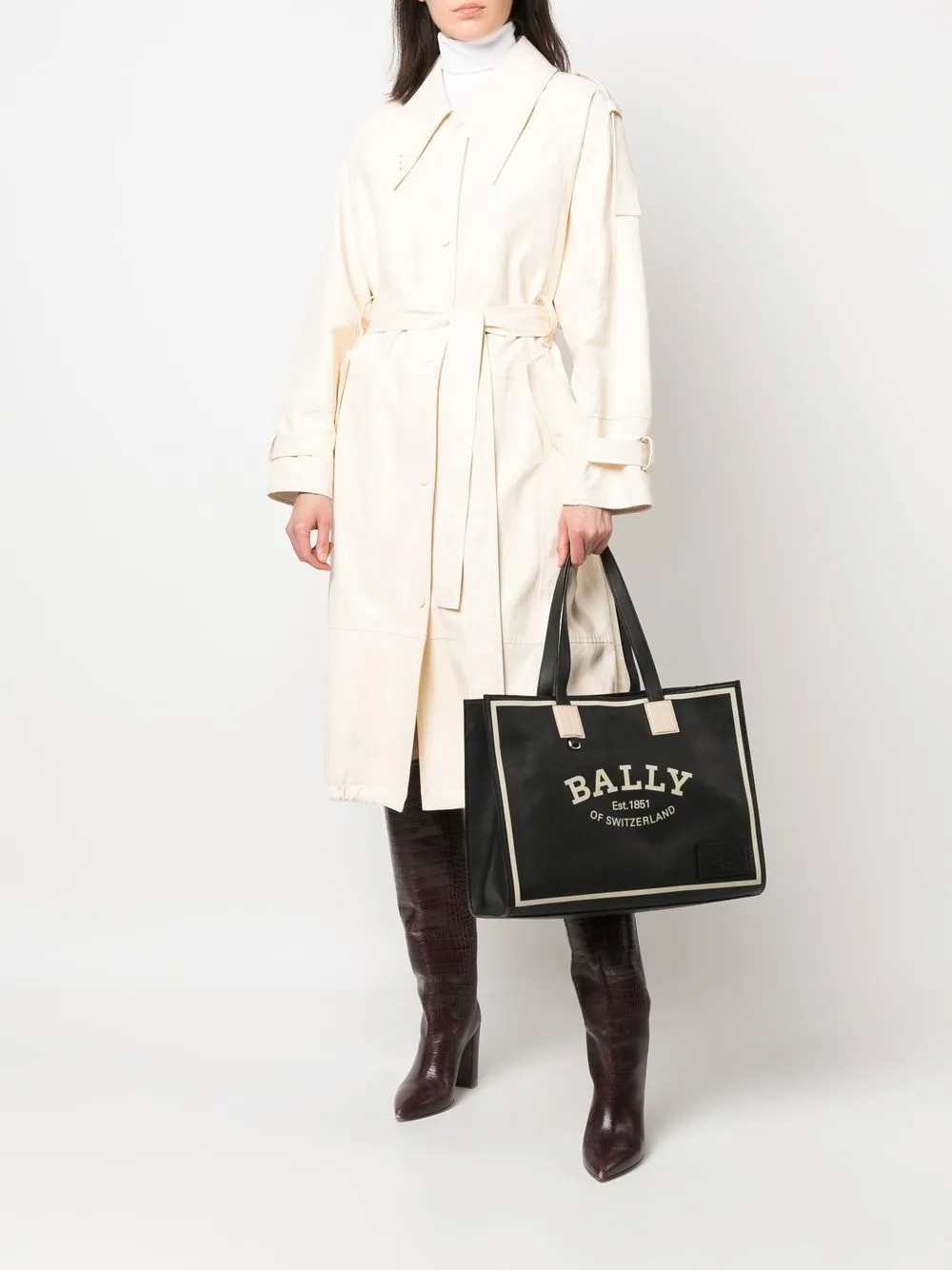 Bally Crystalia shopper met logoprint - Zwart