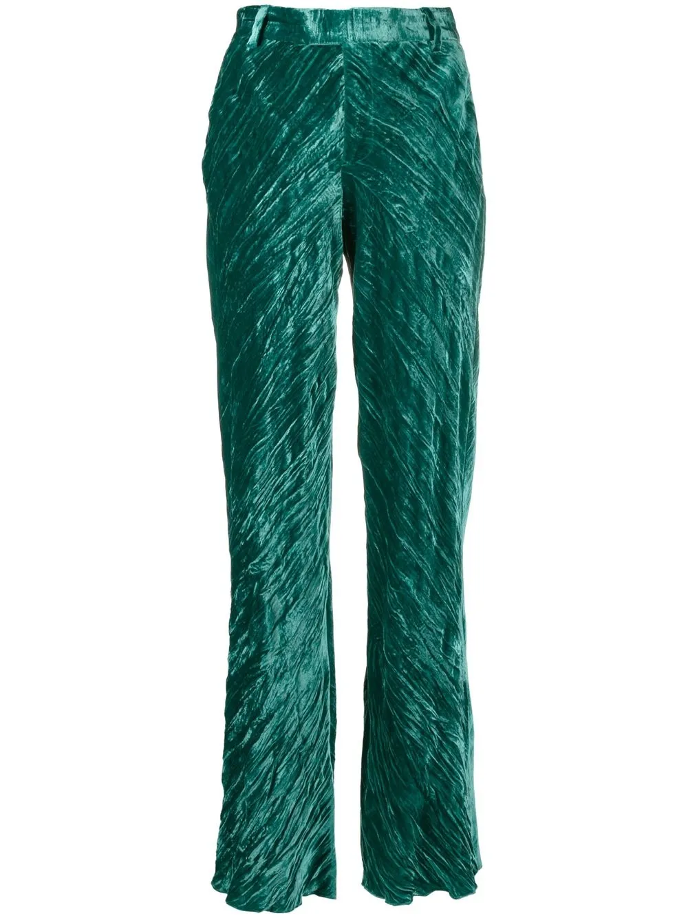 

ETRO froissé velvet-finish trousers - Blue