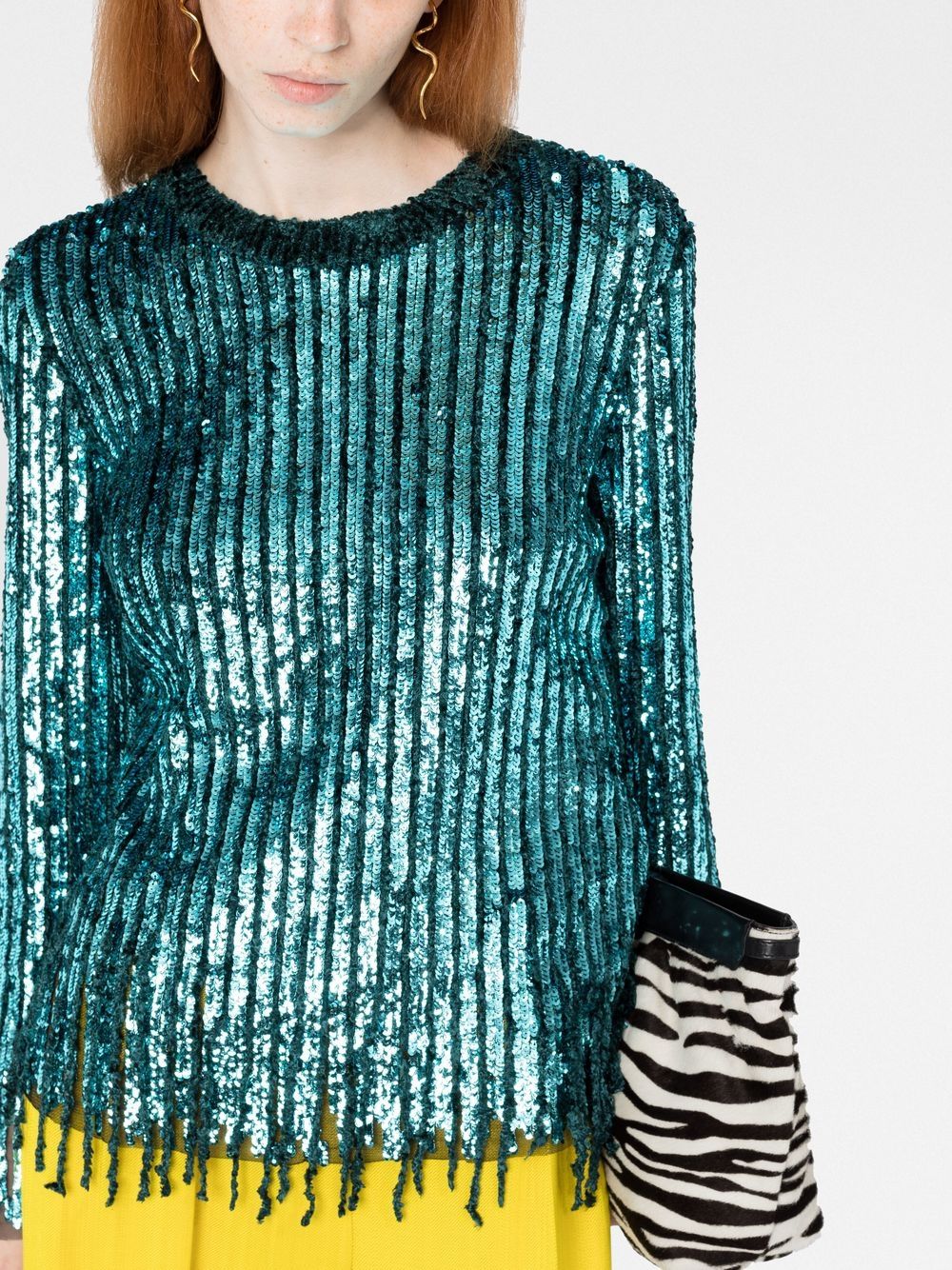 ETRO sequinned fringed jumper Women