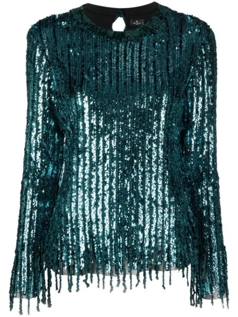 ETRO sequinned fringed jumper Women