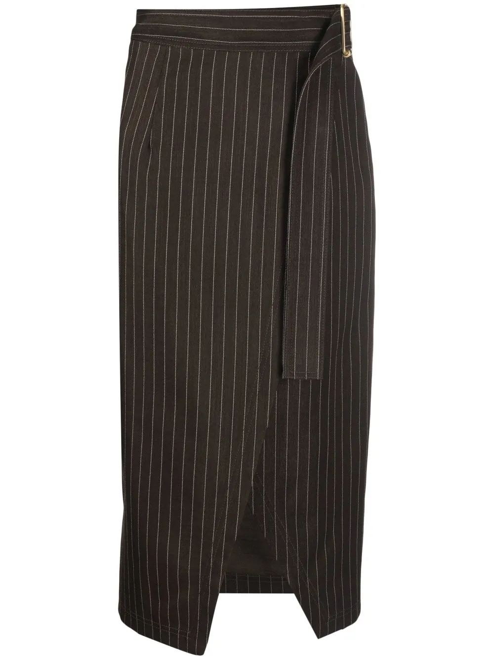 

ETRO striped belted midi skirt - Brown