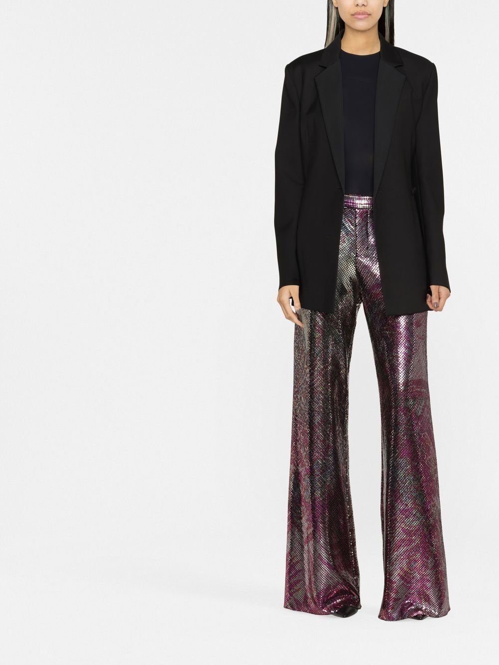 Image 2 of ETRO printed micro plates palazzo trousers
