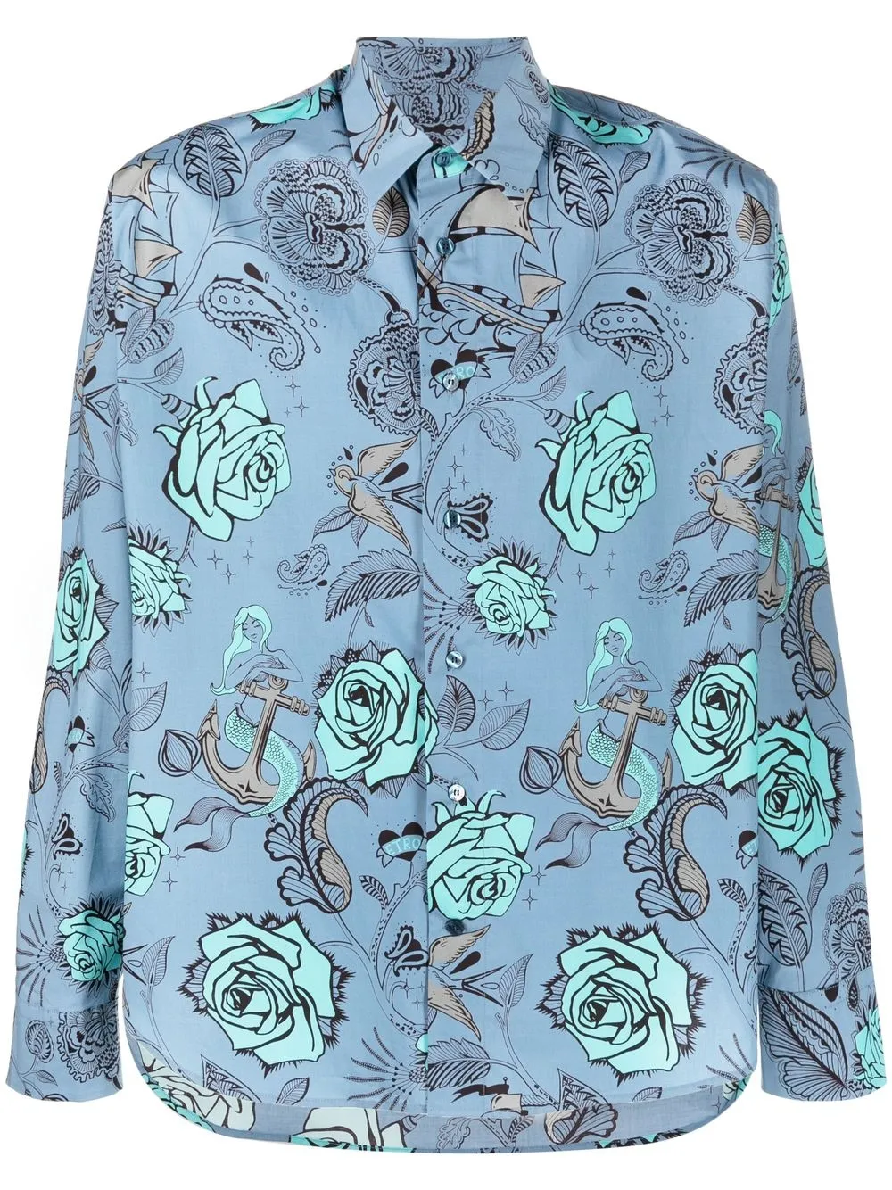 

ETRO floral-print long-sleeve shirt - Blue