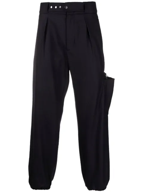 pleated tapered-leg trousers