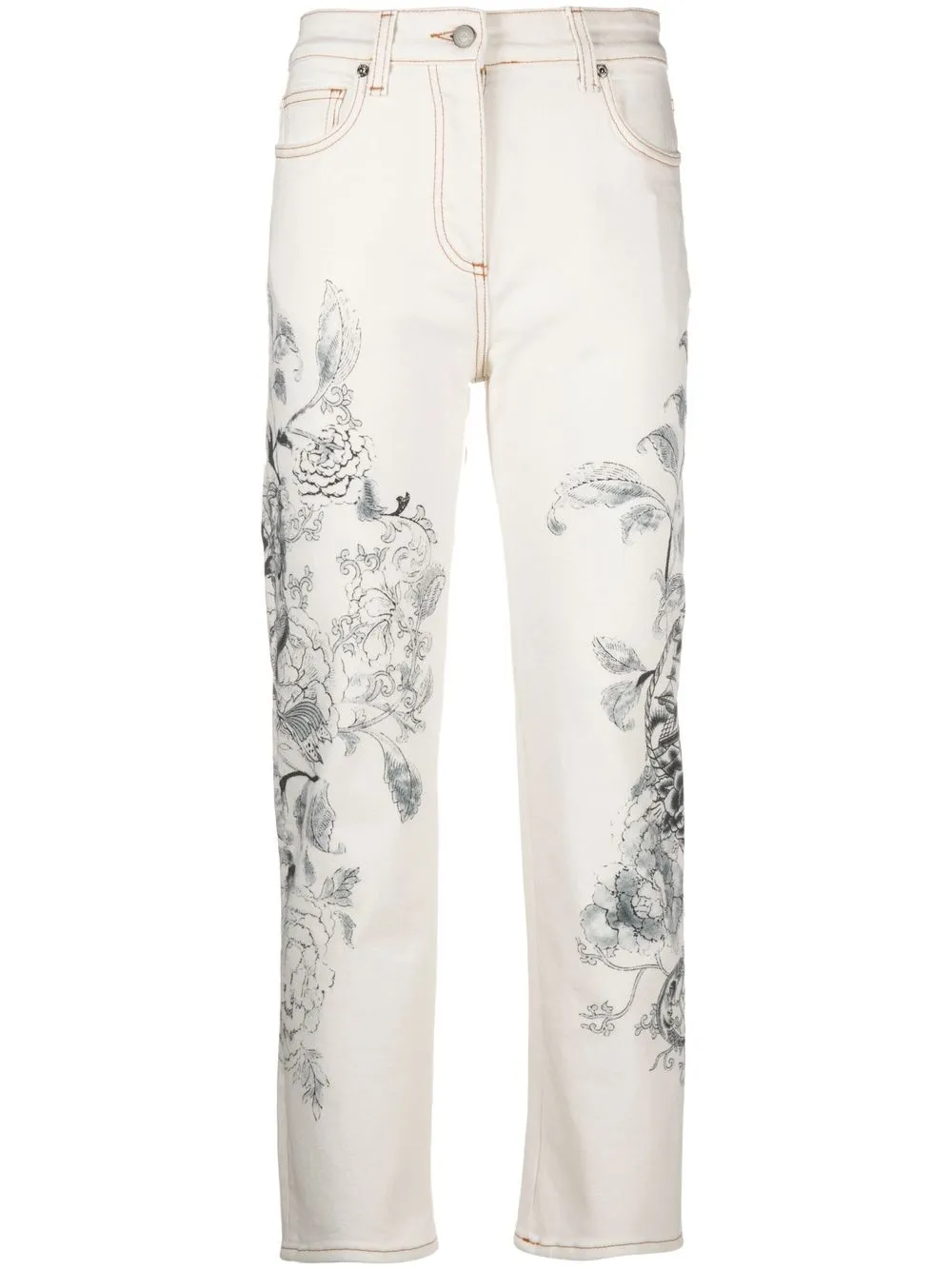 

ETRO floral print cropped jeans - Neutrals