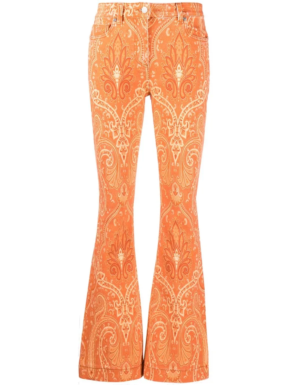 

ETRO pantalones acampanados con estampado de cachemira - Naranja