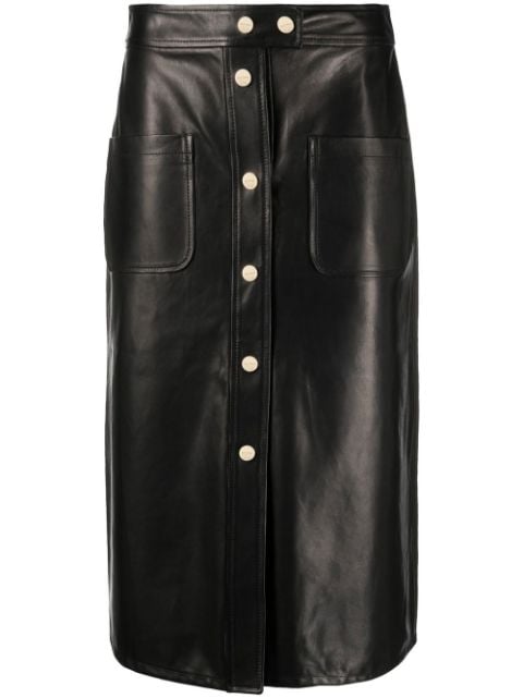 ETRO leather A-line skirt