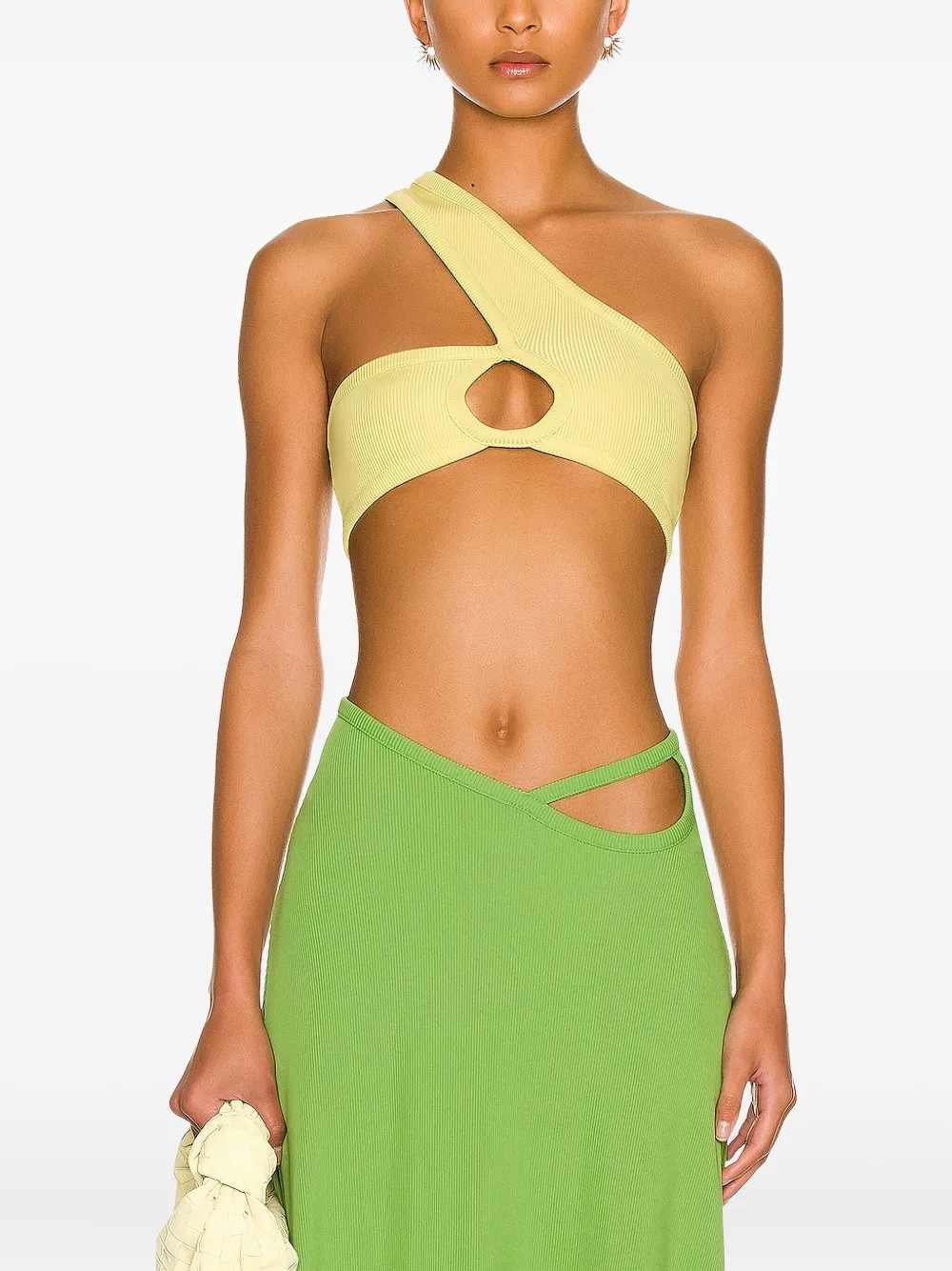 Christopher Esber One-shoulder Cut-out Top In Yellow