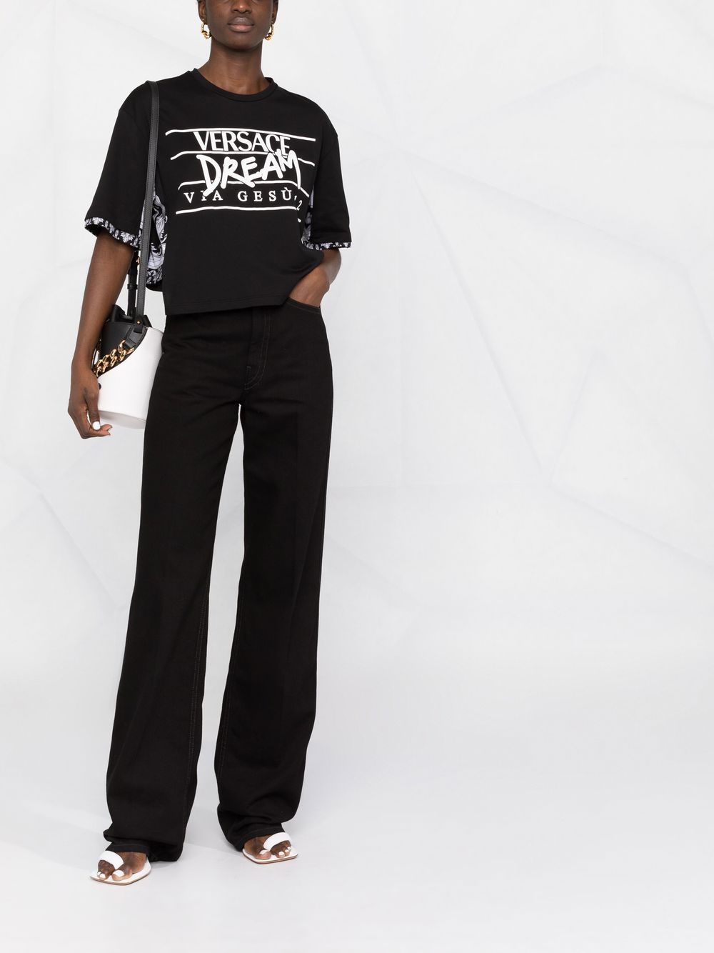 Versace T-shirt met tekst - Zwart