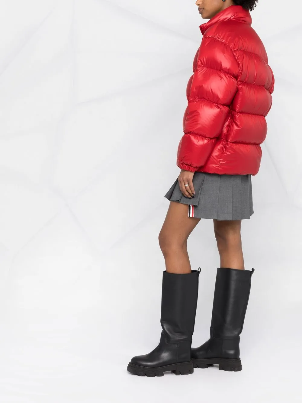 Prada Re-nylon Puffer Jacket in Red, view 4