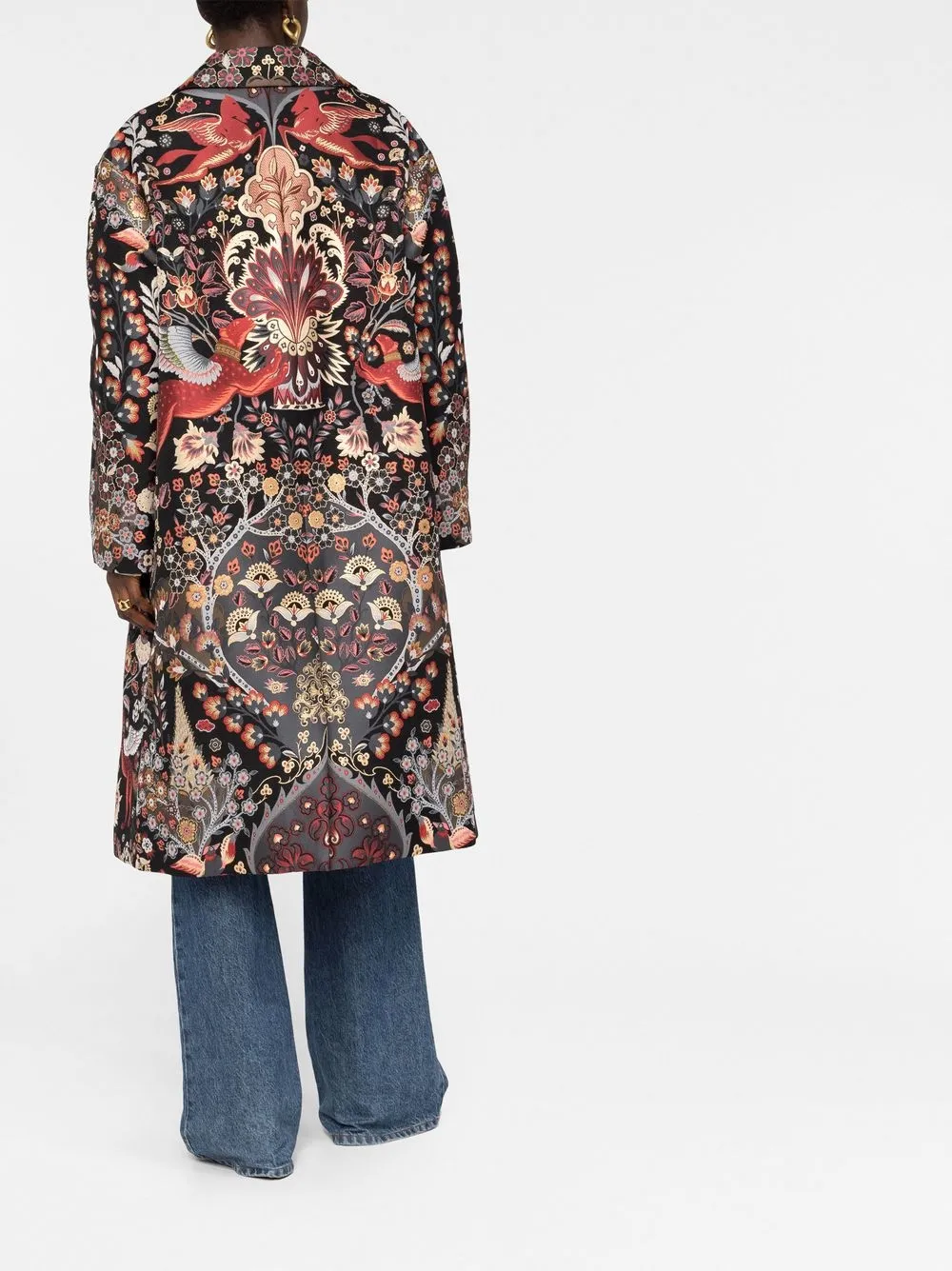 Cheap ETRO single-breasted jacquard coat Women