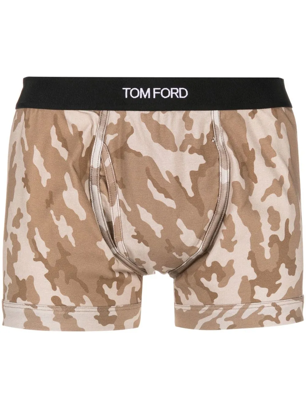 

TOM FORD bóxer con logo y estampado militar - Marrón