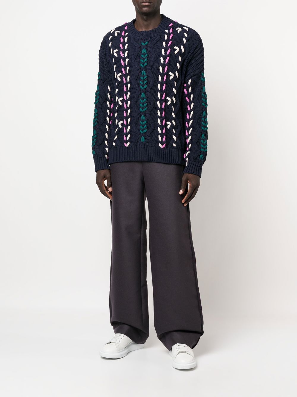 Shop Etro Tailored-cut Wide-leg Trousers In Grau