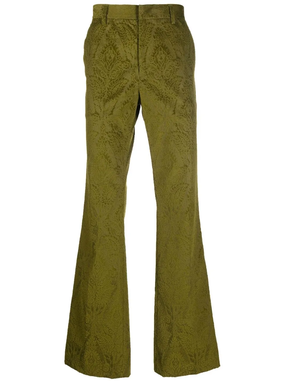 

ETRO paisley-print velvet flared trousers - Green