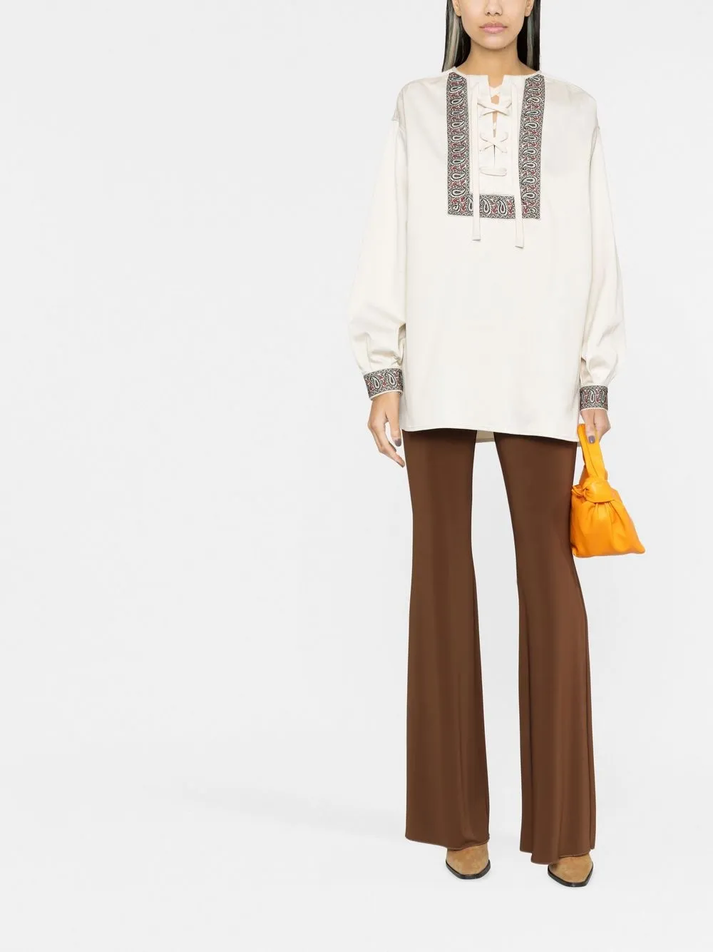ETRO Satijnen blouse - Beige