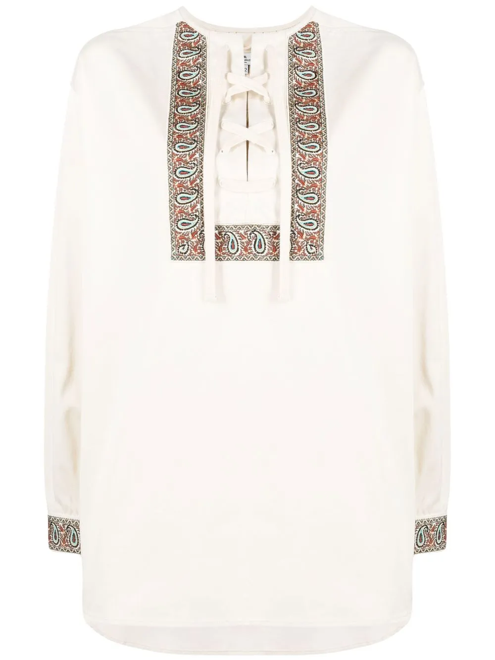 

ETRO blusa de satén con ribete de cachemira - Neutro