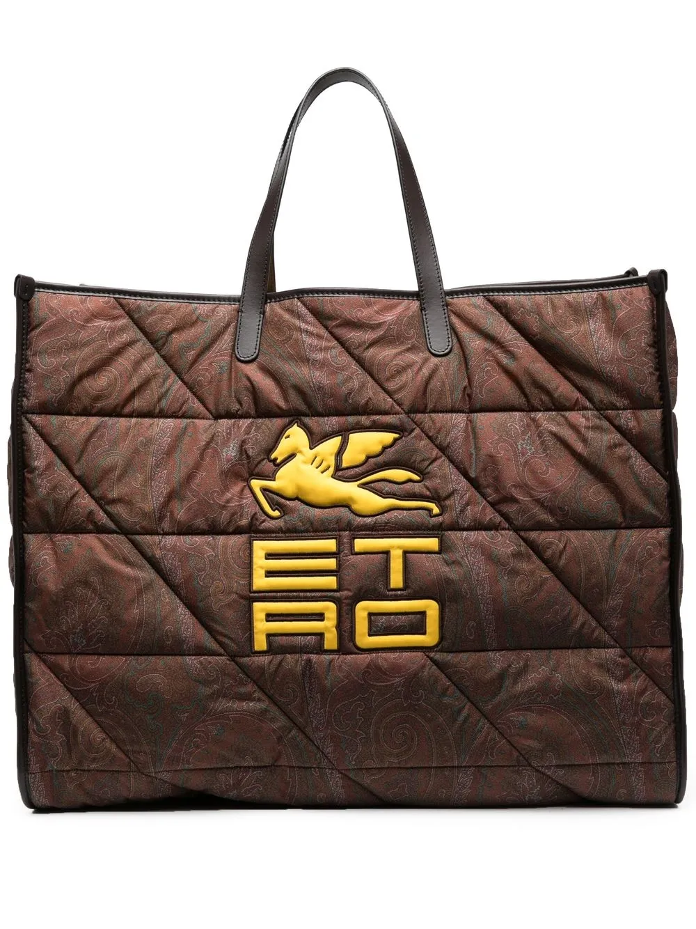 

ETRO paisley-print padded tote - Brown