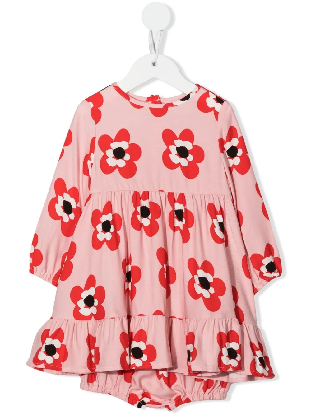 

Stella McCartney Kids vestido con volantes y estampado floral - Rosado