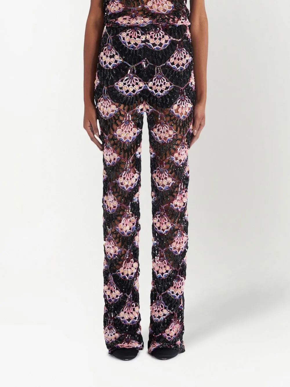 ETRO SEQUINNED CROCHET TROUSERS