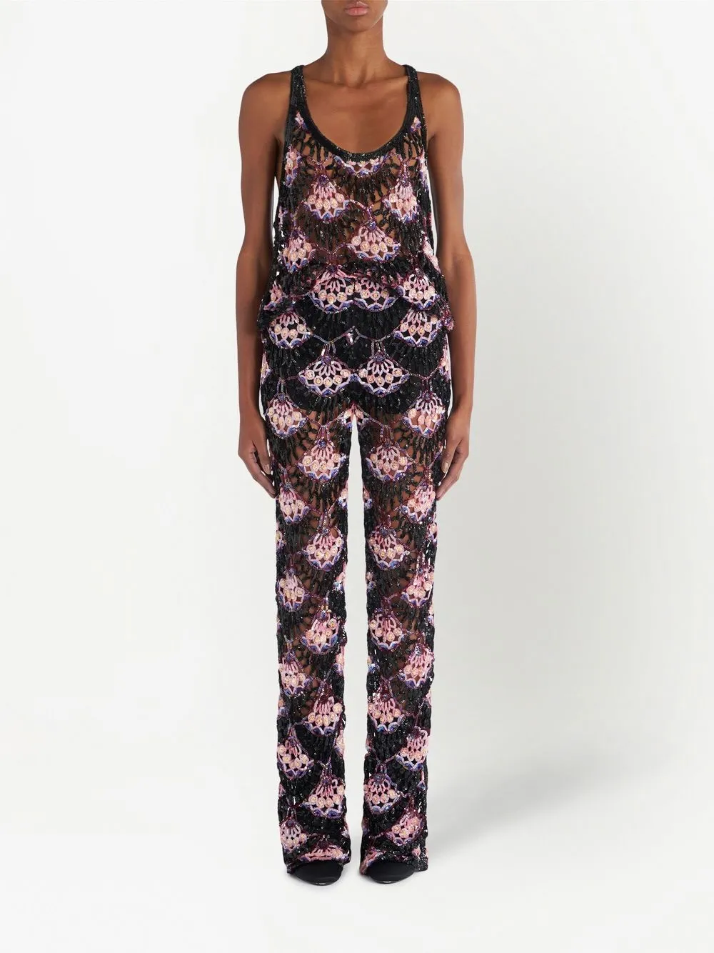 ETRO SEQUINNED CROCHET TROUSERS