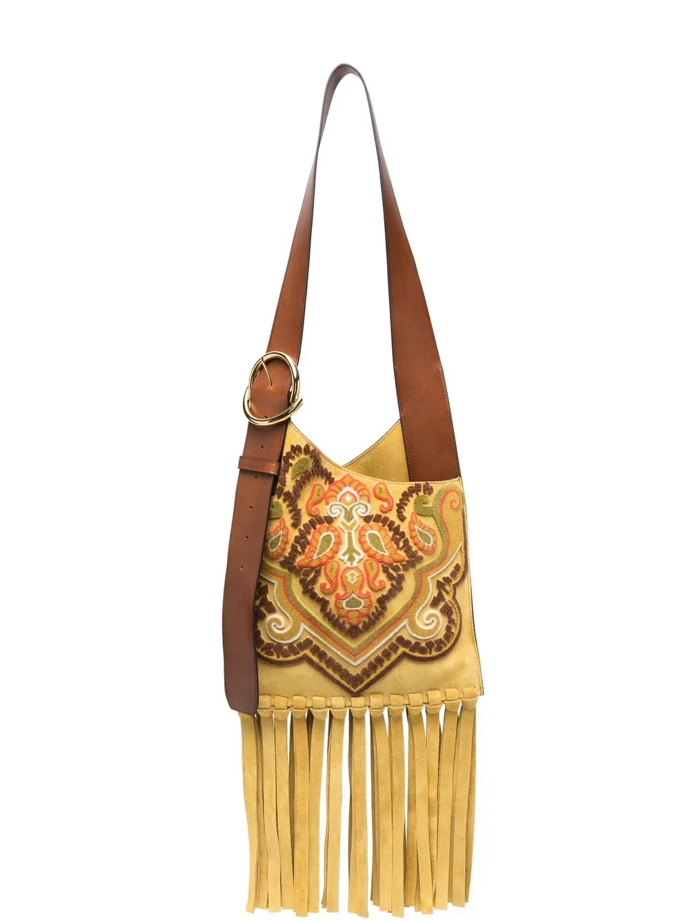 

ETRO paisley-print fringed crossbody bag - Yellow