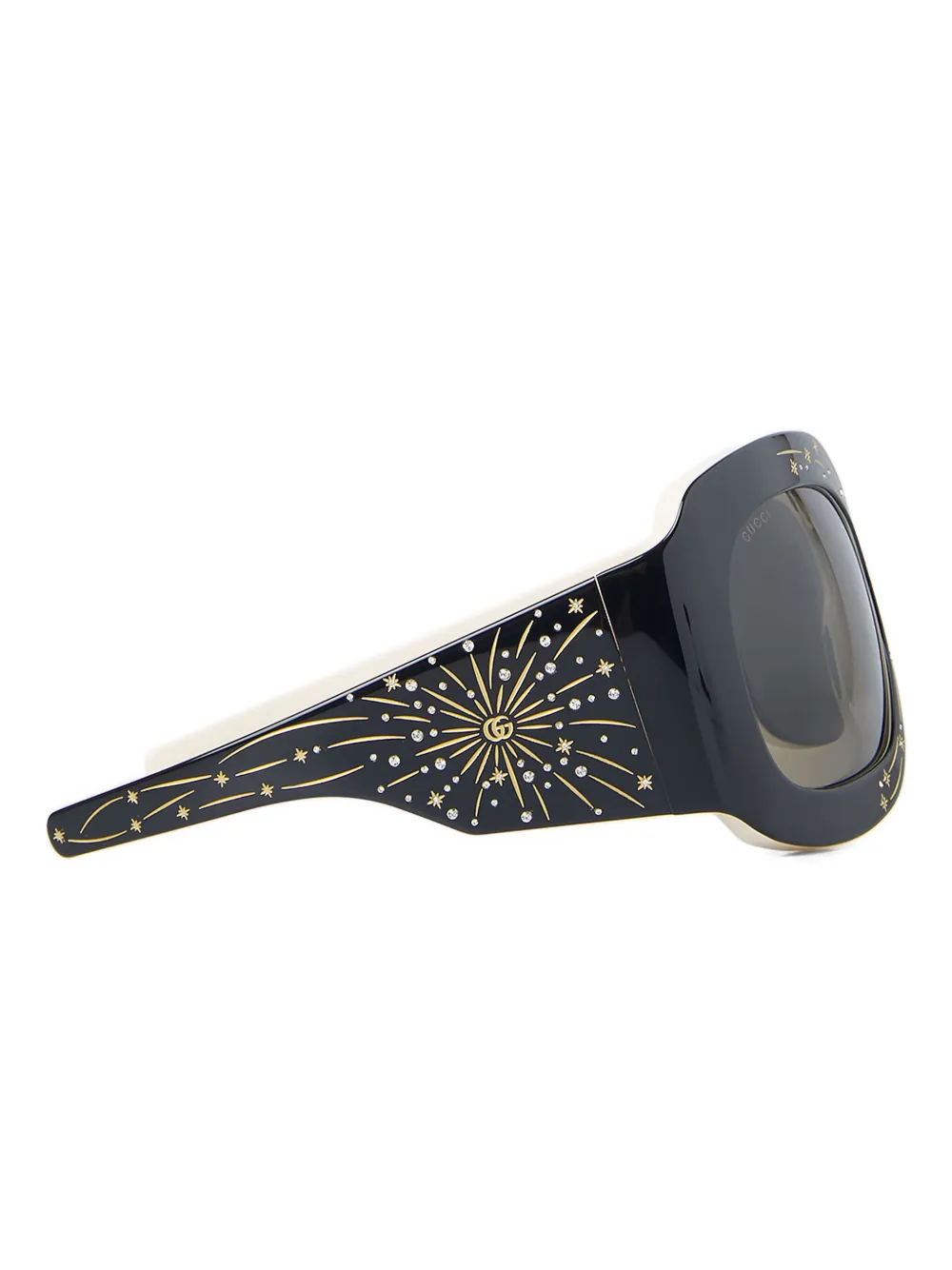 Gucci Eyewear firework-embellished square sunglasses Zwart
