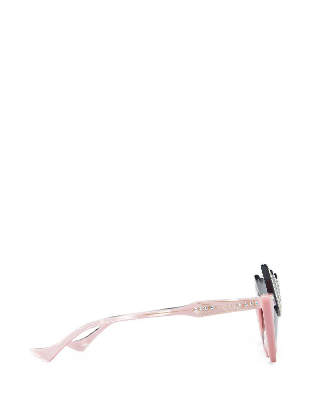 Gucci Eyewear Zonnebril verfraaid met kristallen en vleugel montuur Roze