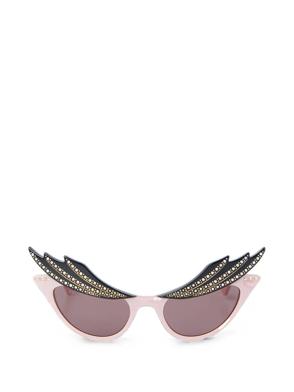 Gucci Eyewear crystal-embellished wing-frame sunglasses - Rosa