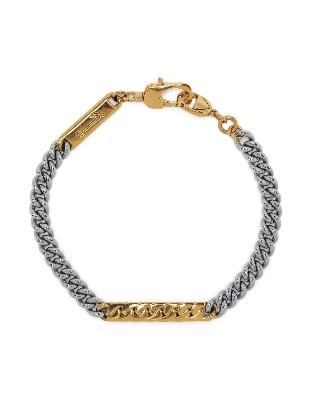 two-tone curb-chain bracelet