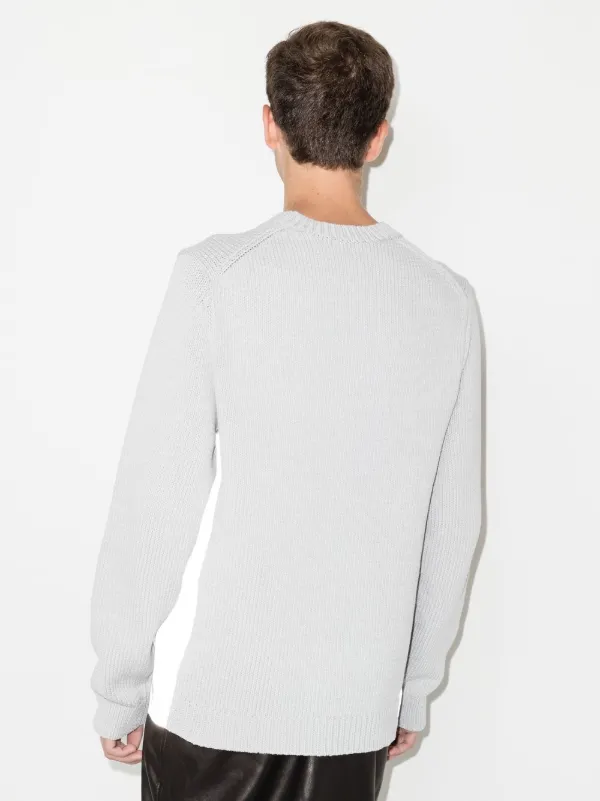Helmut Lang Gerippter Pullover Mit Kontrasteinsätzen Grau