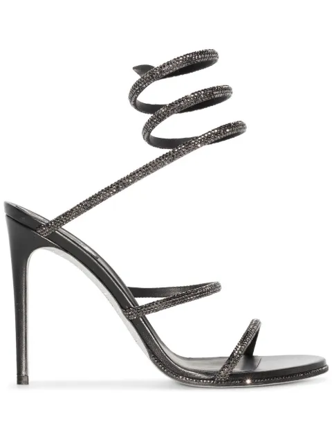 René Caovilla crystal-embellished strap-detail sandals