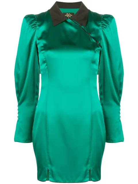 De La Vali Whiskey long-sleeved silk dress