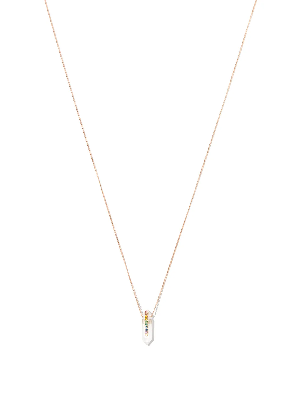 

Pascale Monvoisin 9kt rose gold crystal-pendant necklace - Pink