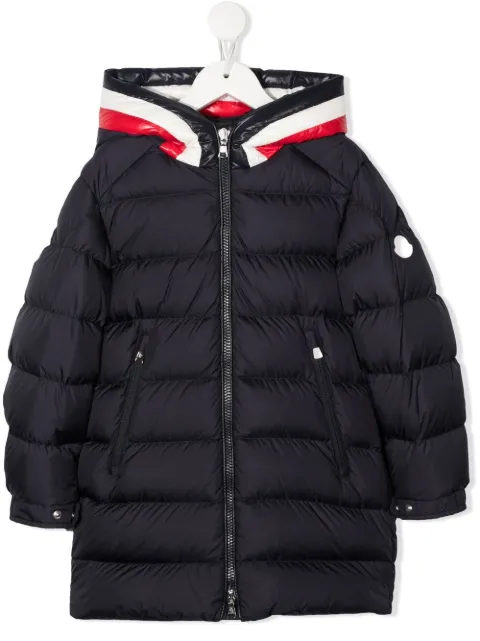 Moncler Enfant stripe-trim detail padded coat