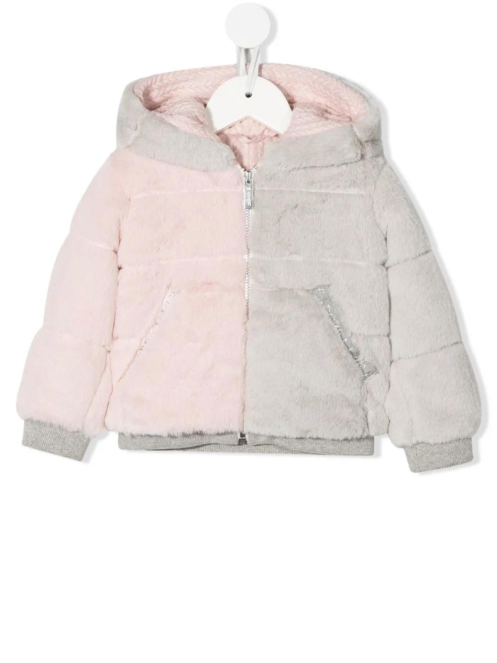 

Lapin House colour-block faux-fur jacket - Pink