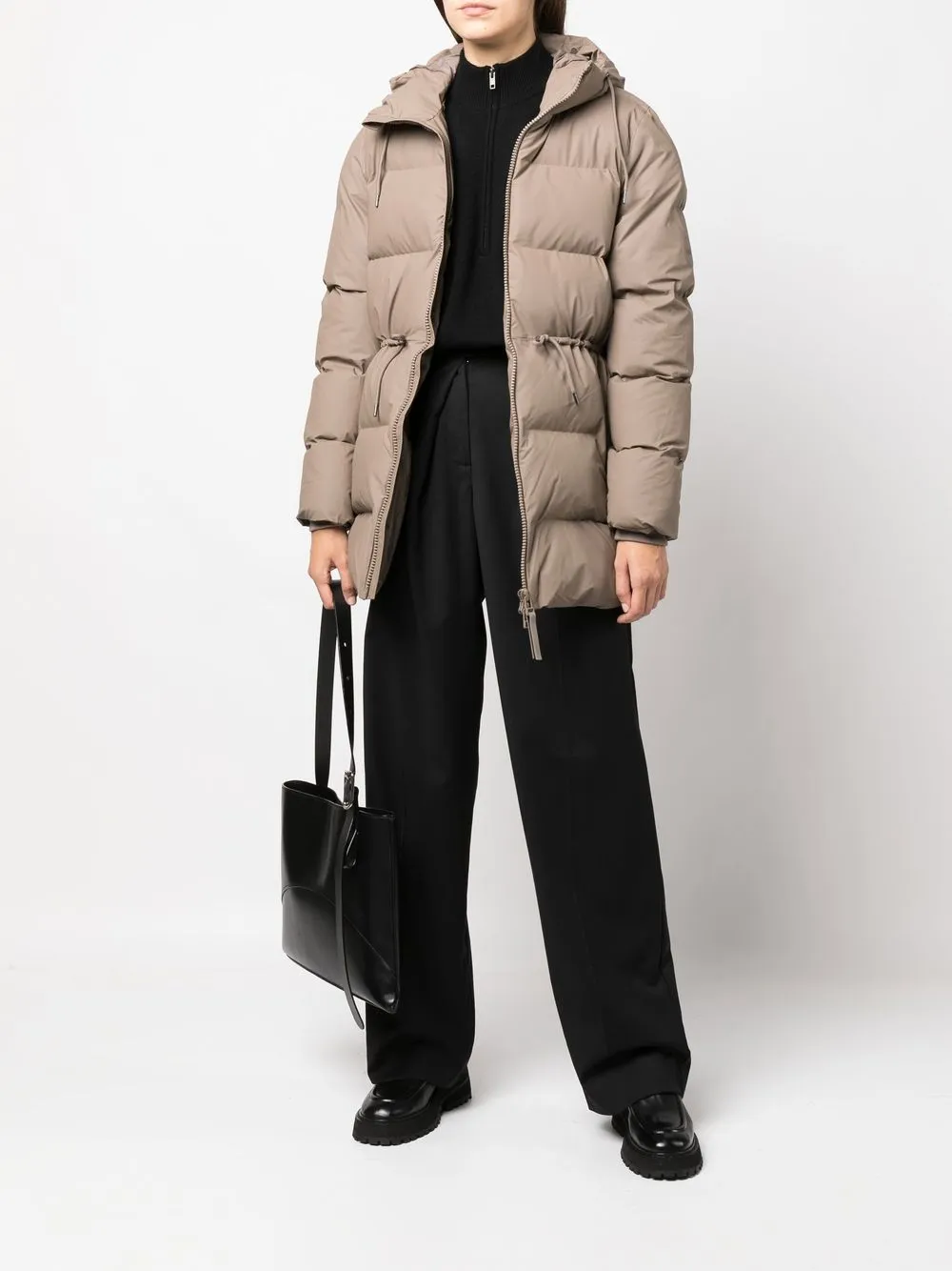 rains hooded puffer coat
