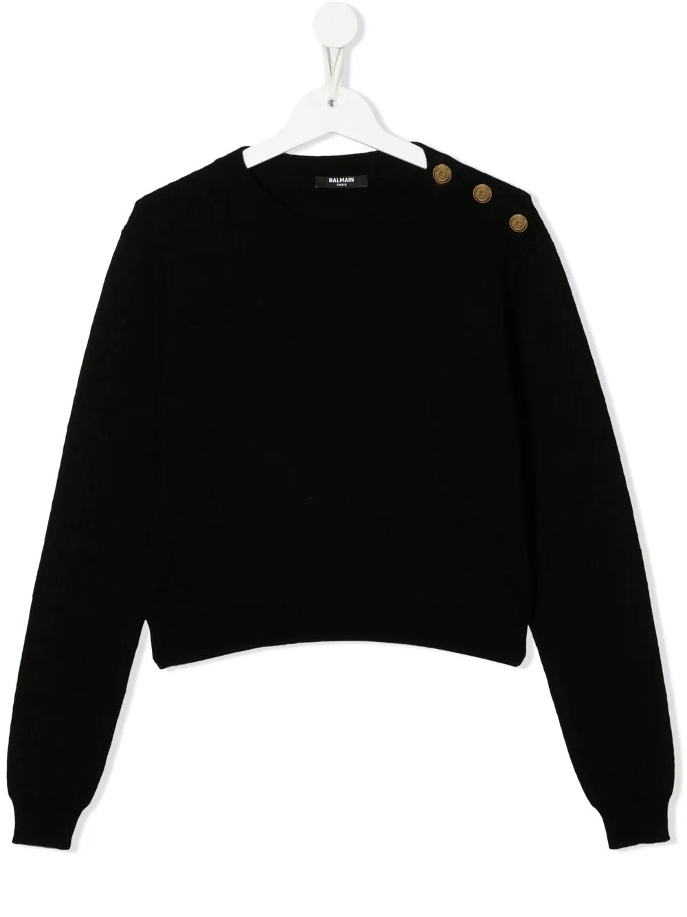 

Balmain Kids TEEN knitted button-shoulder jumper - Black