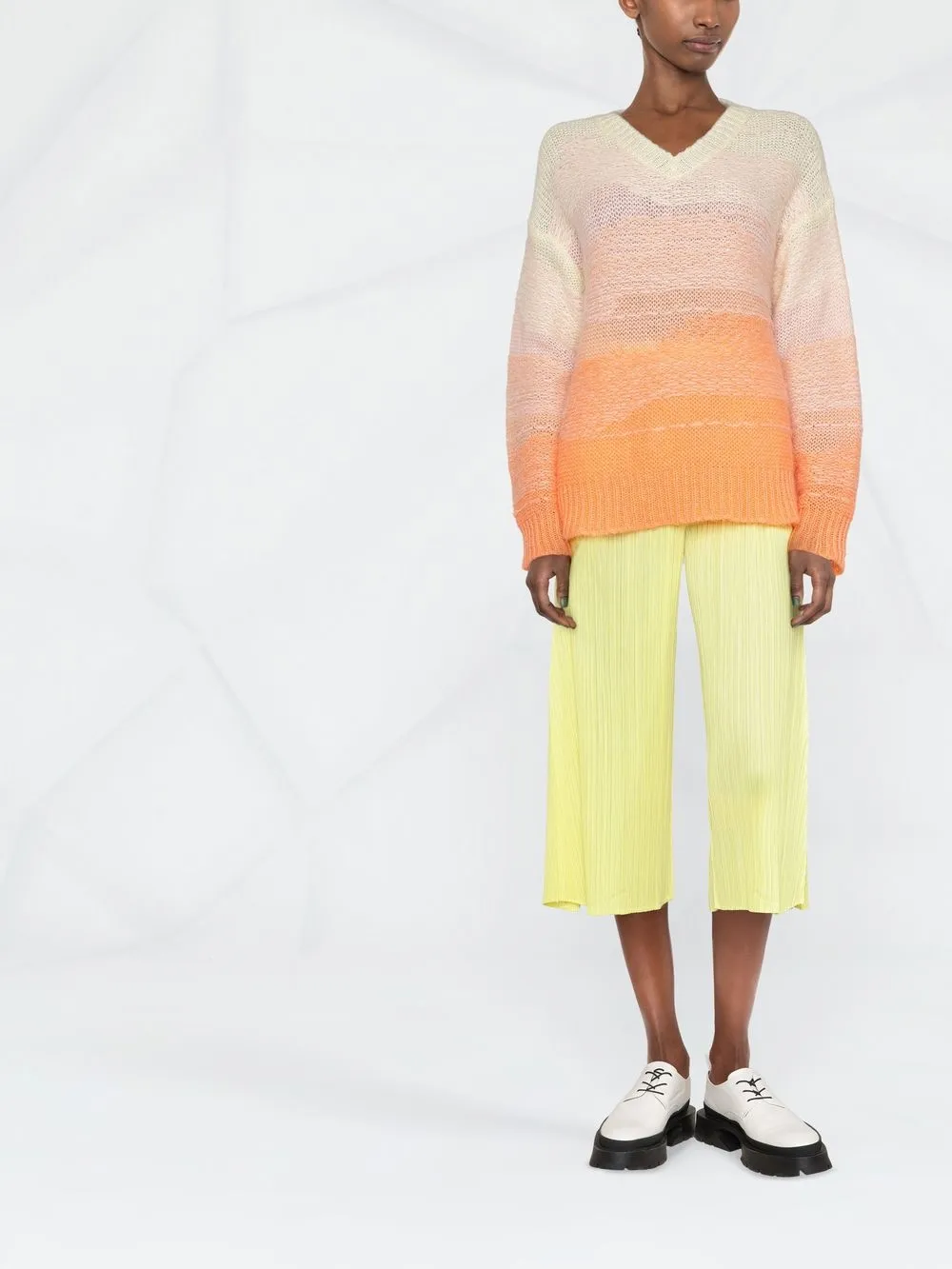 pleats please issey miyake plissé cropped trousers
