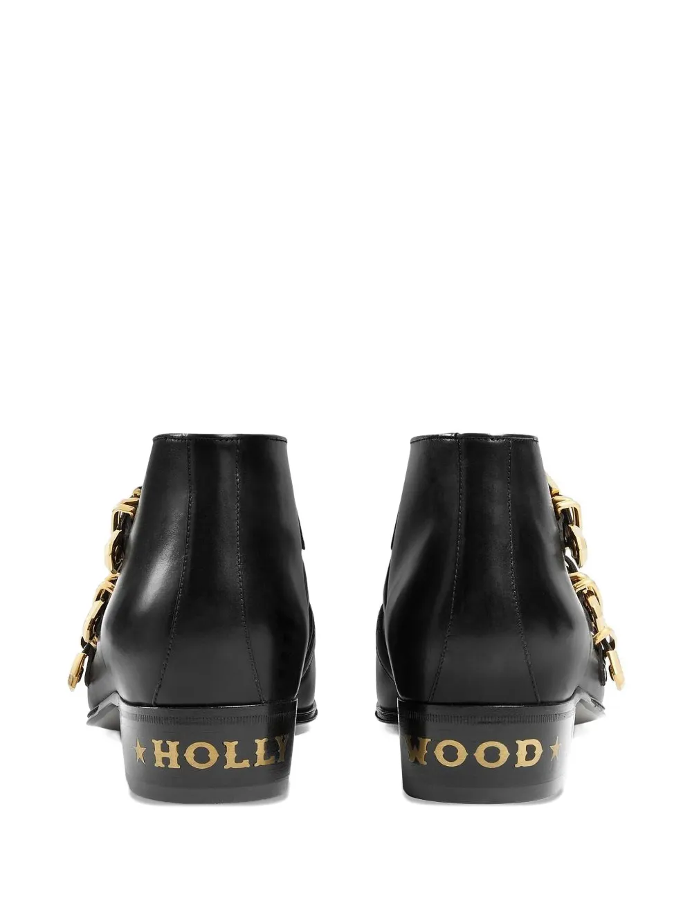 Gucci buckled leather ankle boots Black