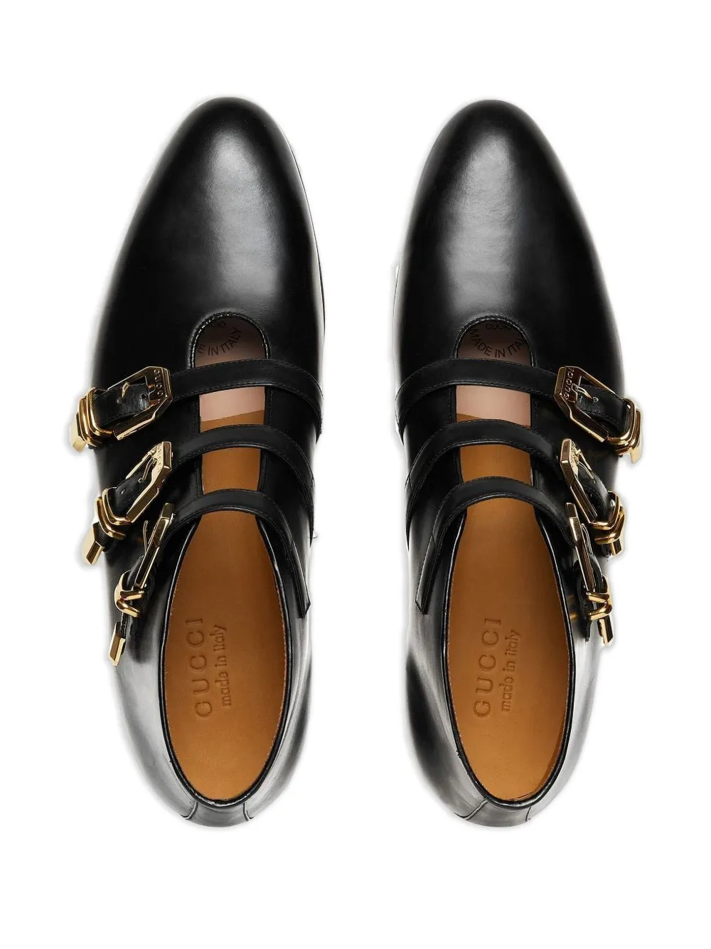 Gucci buckled leather ankle boots Black