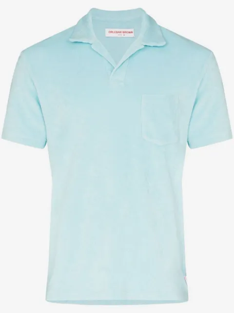 Orlebar Brown fleece-texture design polo shirt
