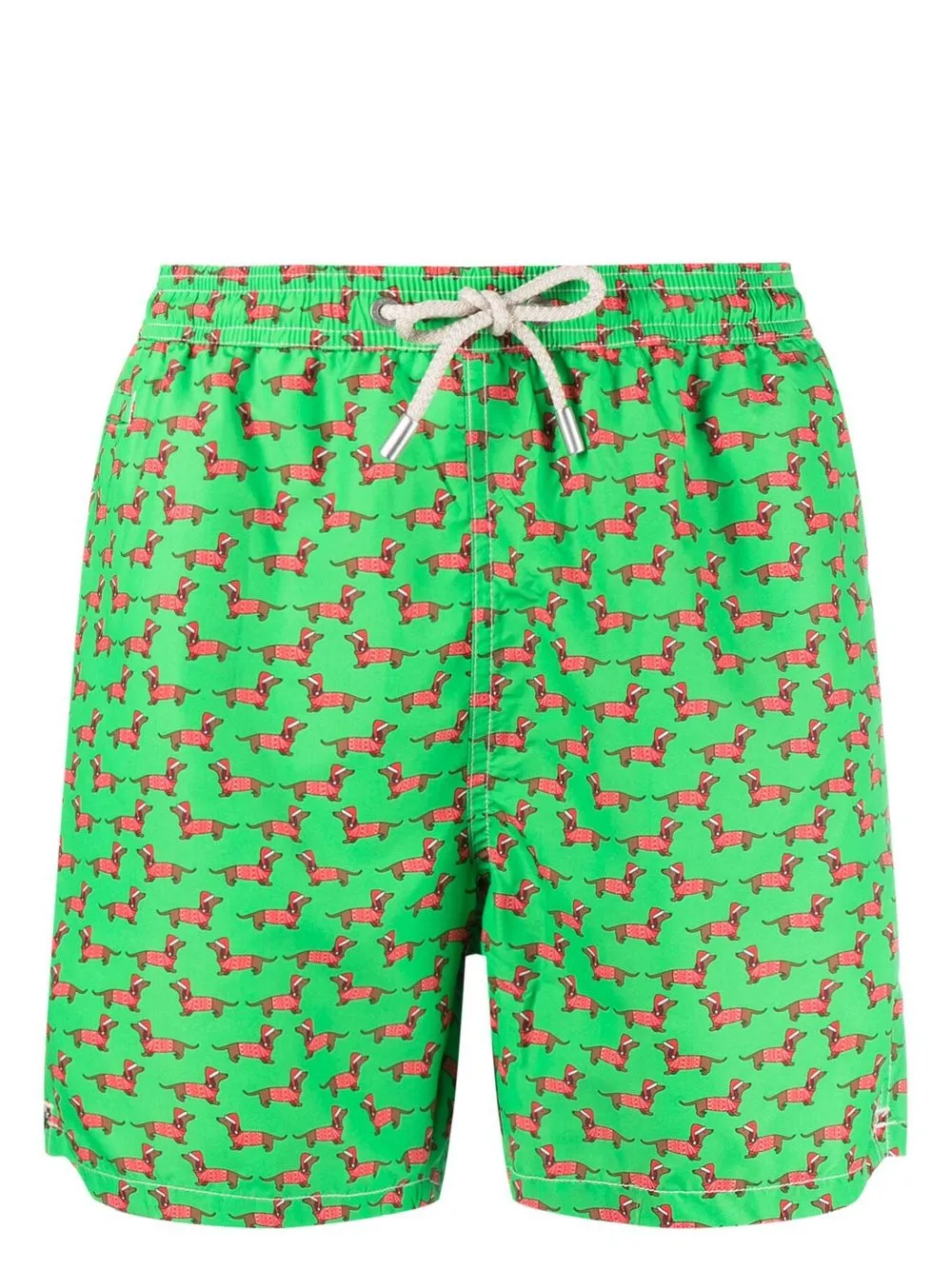 

MC2 Saint Barth Xmas-Datchshund printed swim shorts - Green