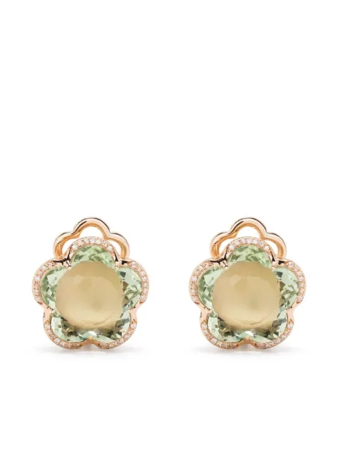 Pasquale Bruni 18kt rose gold Bon Ton diamond and prasiolite earrings