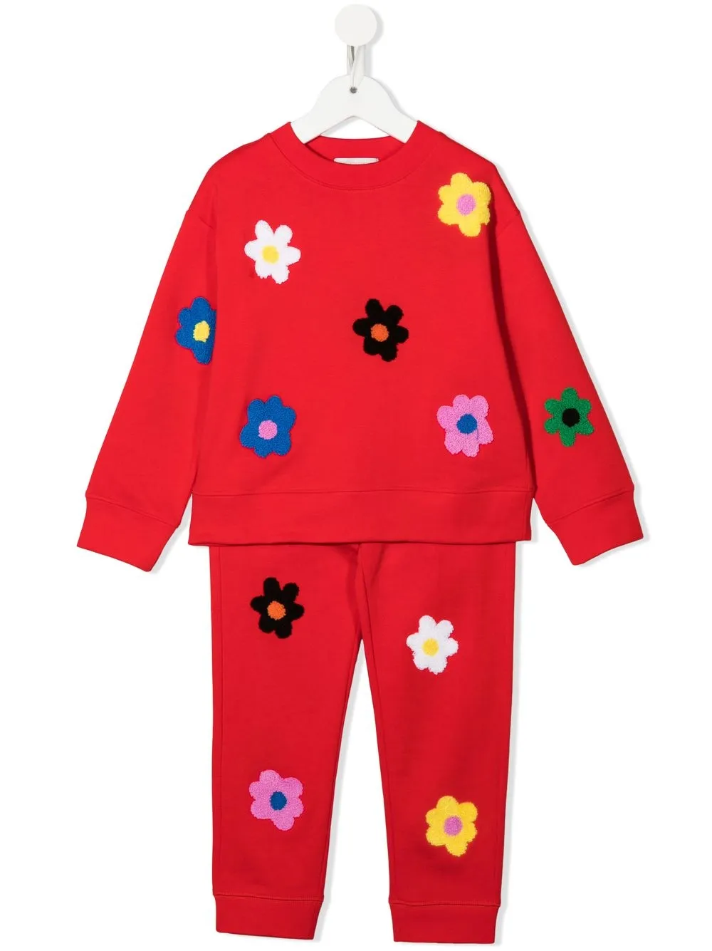 

Stella McCartney Kids floral-appliqué tracksuit set - Red