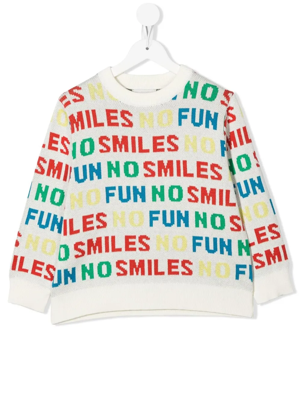 

Stella McCartney Kids graphic-intarsia slogan jumper - White