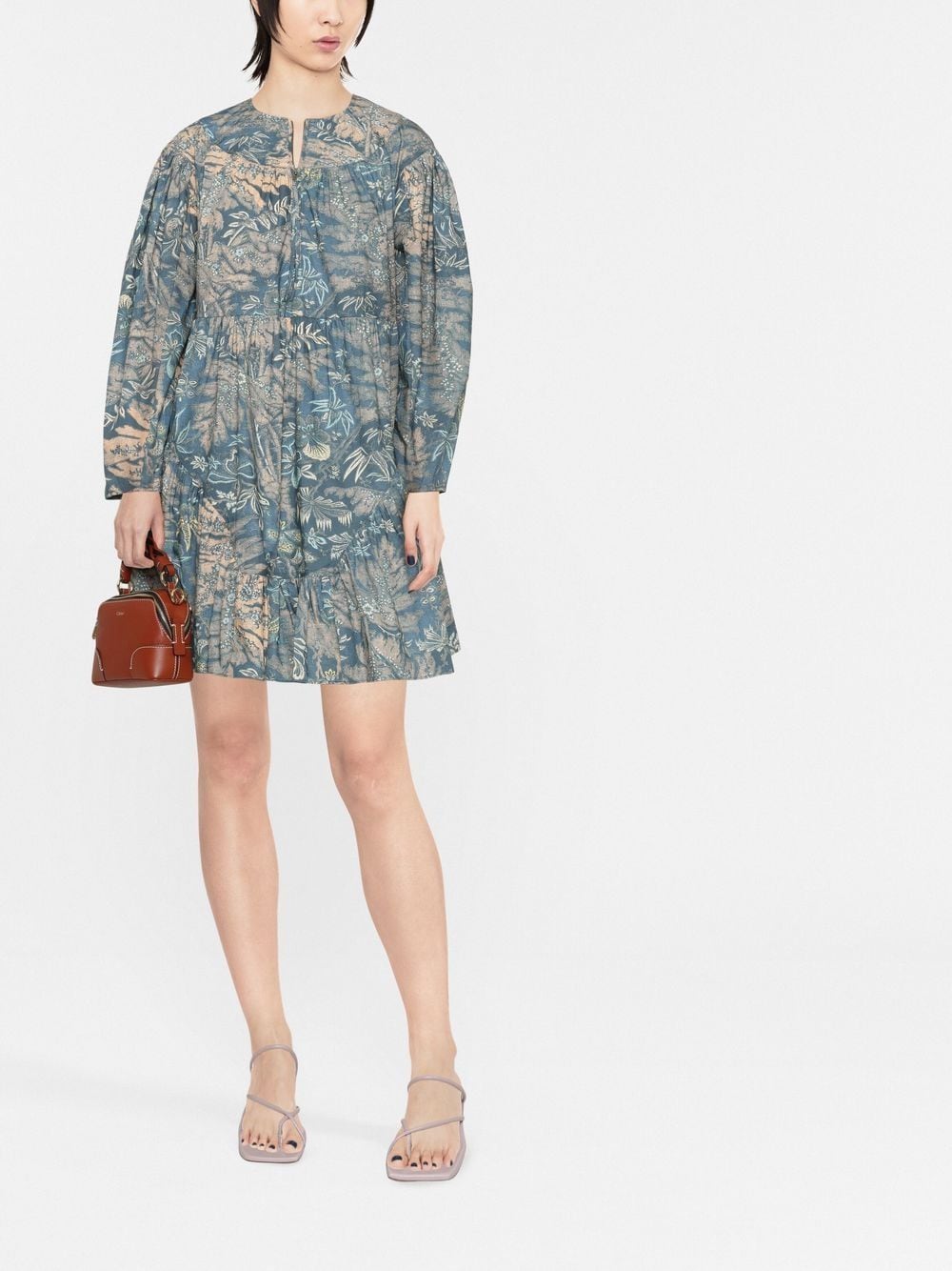 Ulla Johnson Mini-jurk met bloemenprint - Blauw