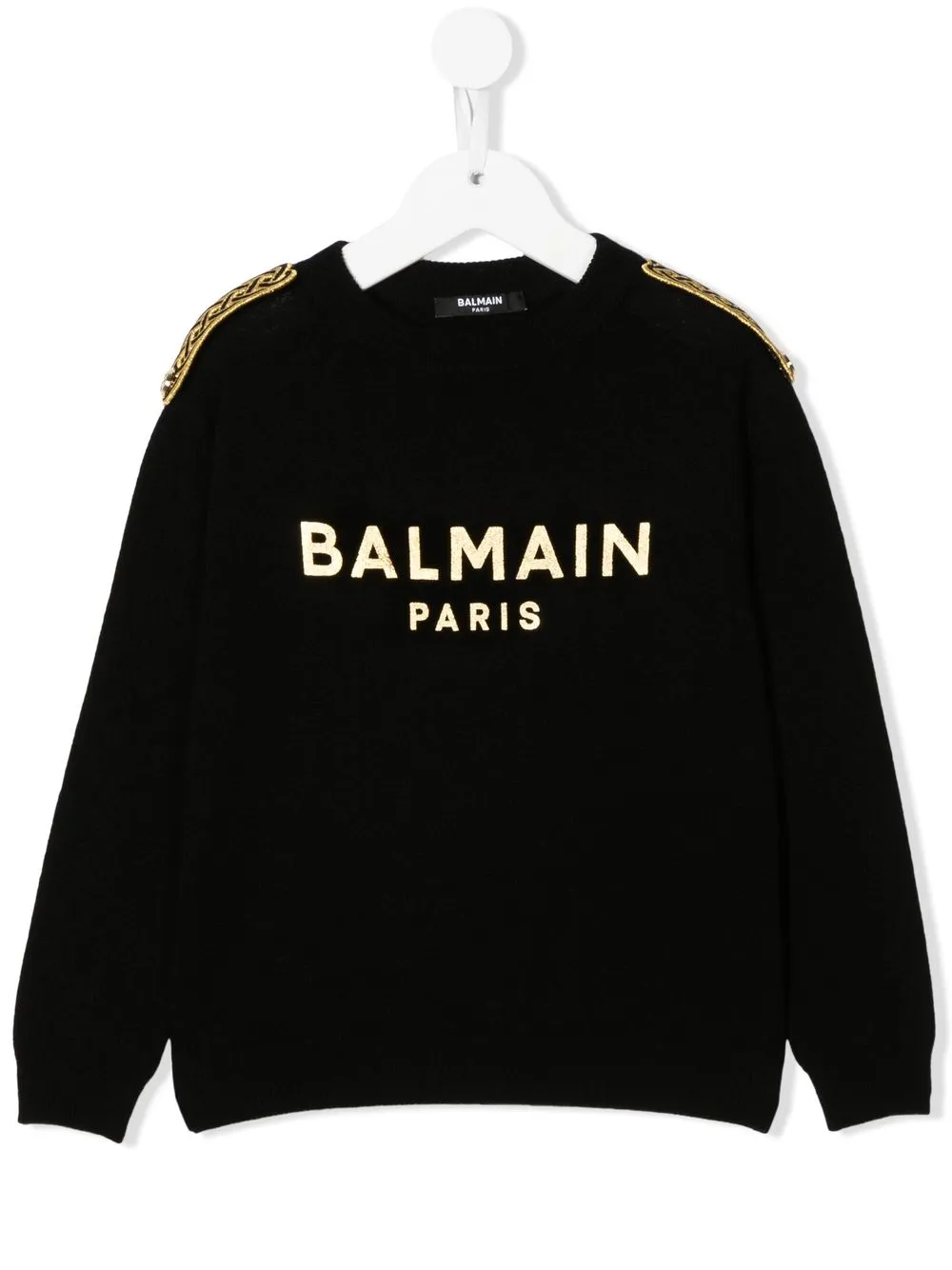 

Balmain Kids suéter con logo en intarsia - Negro